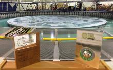 Innovation Awards placed in front of the FloWave tank